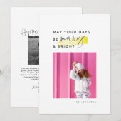 Moderne, minimale zwarte en witte kerstfotokaart kaart (Voorkant / Achterkant)