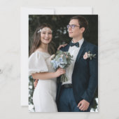 Moderne, minimale zwarte en witte overlay foto save the date (Achterkant)