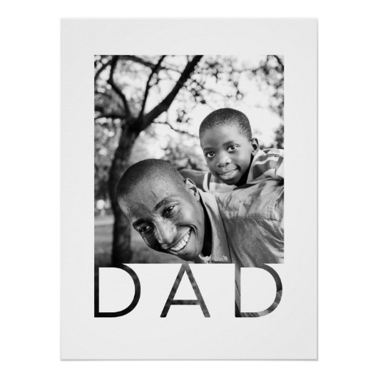 Moderne minimale zwarte en witte pap Vaderdag Perfect Poster (Voorkant)