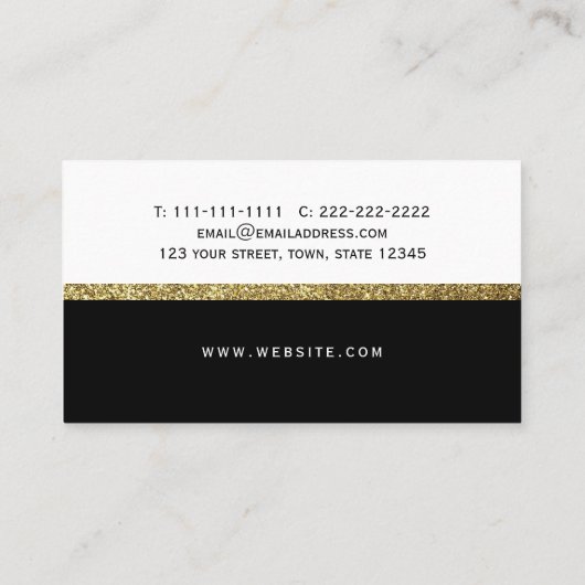 Moderne, minimale zwarte en witte Professional Visitekaartje (Achterkant)