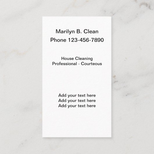 Moderne minimale zwarte en witte reiniging visitekaartje (Achterkant)