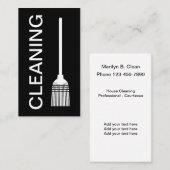 Moderne minimale zwarte en witte reiniging visitekaartje (Voorkant / Achterkant)
