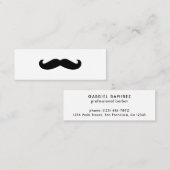 Moderne, minimale zwarte en witte snor mini visitekaartje (Voorkant / Achterkant)