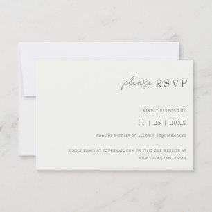 Moderne minimale zwarte en witte typografie RSVP kaartje