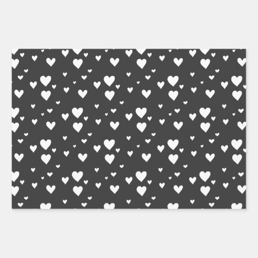 Moderne minimale zwarte en witte Valentijn Inpakpapier Vel (Voorkant 3)