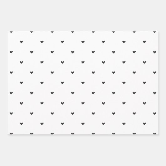 Moderne minimale zwarte en witte Valentijn Inpakpapier Vel (Voorkant 2)