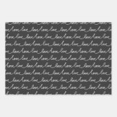 Moderne minimale zwarte en witte Valentijn Inpakpapier Vel (Voorkant)