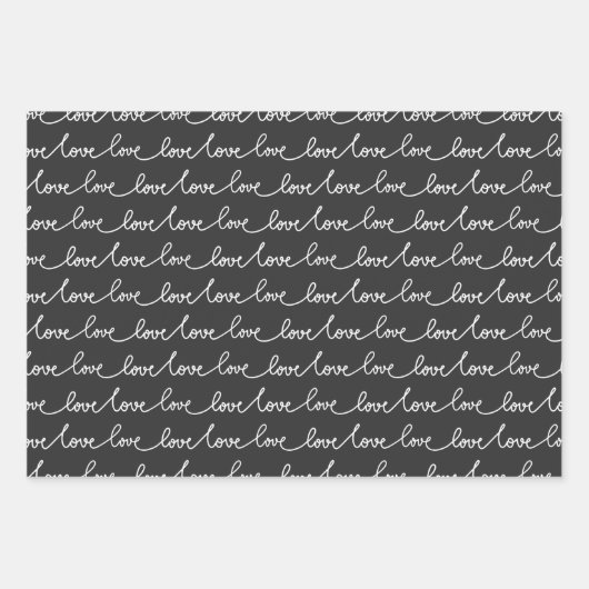 Moderne minimale zwarte en witte Valentijn Inpakpapier Vel (Voorkant)