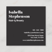 Moderne minimale zwarte en witte vlek vierkante visitekaartje (Achterkant)