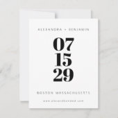 Moderne, minimale zwarte en witte volledige foto save the date (Voorkant)