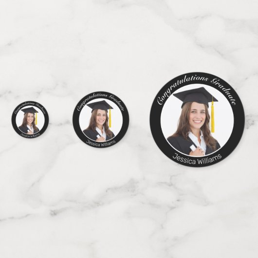 Moderne, minimale zwarte foto van het witte Afstud Confetti (Voorkanten)