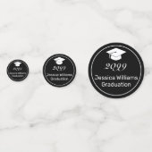 Moderne, minimale zwarte foto van het witte Afstud Confetti (Achterkanten)