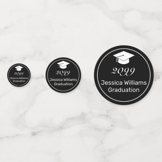 Moderne, minimale zwarte foto van het witte Afstud Confetti (Achterkanten)