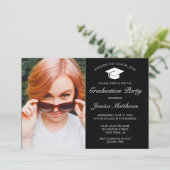 Moderne, minimale zwarte foto van het witte Afstud Kaart (Staand voorkant)