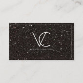 Moderne minimale zwarte glitter visitekaartje (Voorkant)