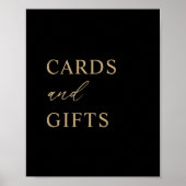 Moderne, minimale zwarte gouden bruiloft en cadeau poster (Voorkant)