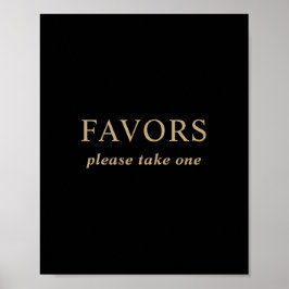 Moderne, minimale zwarte gouden bruiloft poster