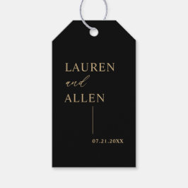 Moderne, minimale zwarte gouden Labels voor wedden Cadeaulabel