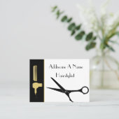 Moderne, minimale zwarte goudkapster Bu Visitekaartje (Staand voorkant)