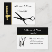 Moderne, minimale zwarte goudkapster Bu Visitekaartje (Voorkant / Achterkant)