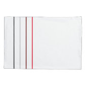 Moderne, minimale zwarte grijze rode lijnen kussensloop (Achterkant-Links)