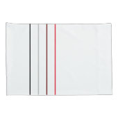 Moderne, minimale zwarte grijze rode lijnen kussensloop (Achterkant-Rechts)