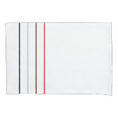 Moderne, minimale zwarte grijze rode lijnen kussensloop (Voorkant-Links)