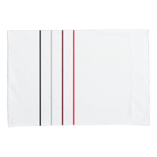 Moderne, minimale zwarte grijze rode lijnen kussensloop (Voorkant-Rechts)