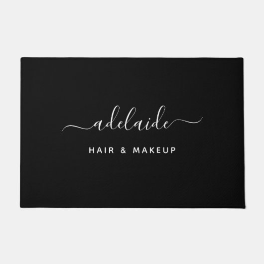 Moderne, minimale zwarte haarstijlaanduiding deurmat (Voorkant)