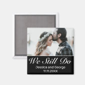 Moderne, minimale zwarte Jubileum foto Magneet (Voorkant / Achterkant)