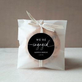 Moderne, minimale zwarte kalligrafie ronde sticker