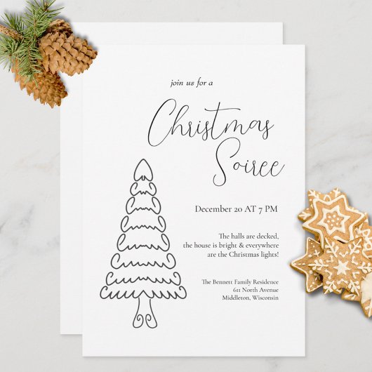 Moderne, minimale zwarte kerst van elegant kaart