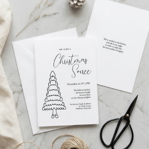 Moderne, minimale zwarte kerst van elegant kaart