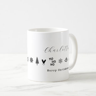 Moderne, minimale zwarte kerst van elegant koffiemok