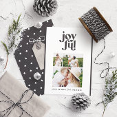 Moderne, minimale zwarte kersttypografie feestdagenkaart