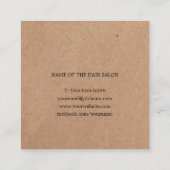 Moderne, minimale zwarte kraftschaar vierkante visitekaartje (Achterkant)