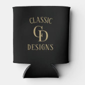 Moderne, minimale zwarte Logo Blikjeskoeler (Voorkant)