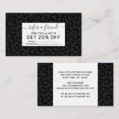 Moderne, minimale zwarte luipaard afdrukken aanbevelingskaartje (Voorkant / Achterkant)