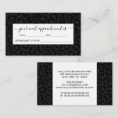 Moderne, minimale zwarte luipaard afdrukken afsprakenkaartje (Voorkant / Achterkant)