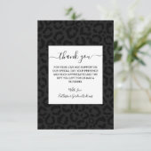 Moderne, minimale zwarte luipaard afdrukken bedankkaart (Staand voorkant)