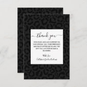 Moderne, minimale zwarte luipaard afdrukken bedankkaart (Voorkant / Achterkant)