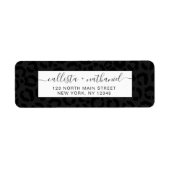 Moderne, minimale zwarte luipaard afdrukken etiket (Voorkant)