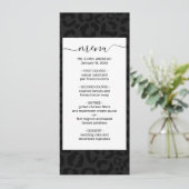 Moderne, minimale zwarte luipaard afdrukken menu (Staand voorkant)