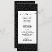 Moderne, minimale zwarte luipaard afdrukken menu (Voorkant / Achterkant)