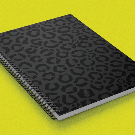 Moderne, minimale zwarte luipaard afdrukken notitieboek
