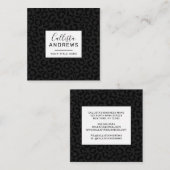 Moderne, minimale zwarte luipaard afdrukken vierkante visitekaartje (Voorkant / Achterkant)