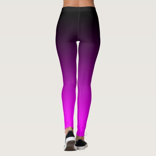 Moderne, minimale zwarte magenta gradiënt leggings (Achterkant)