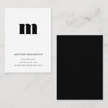 Moderne minimale zwarte monogram Initiaal met witt