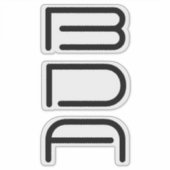 Moderne minimale zwarte monogram sticker (Voorkant)