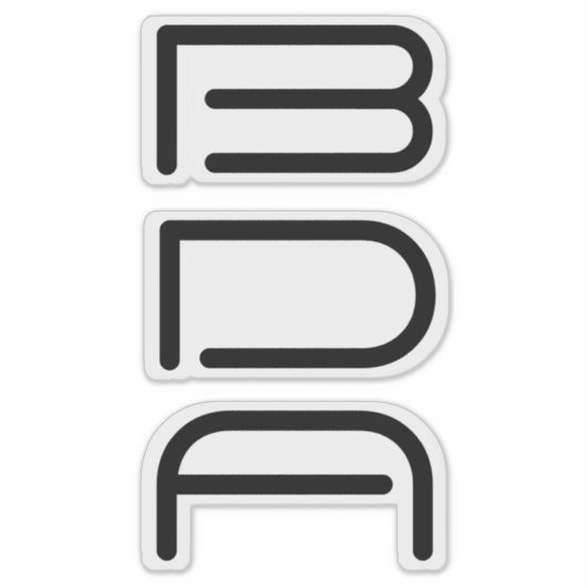 Moderne minimale zwarte monogram sticker (Voorkant)